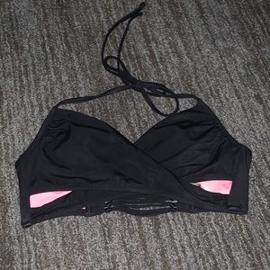 black criss cross bikini top